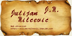 Julijan Milčević vizit kartica